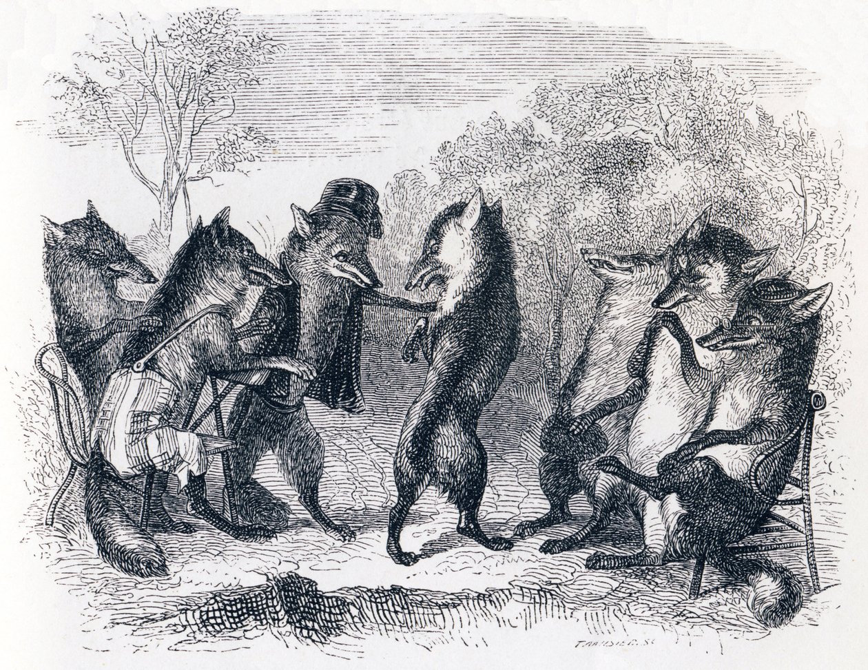 Reven med den kuttede halen - Fables av La Fontaine av Grandville