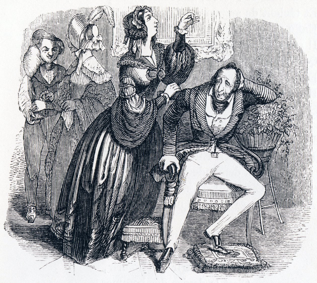 Den middelaldrende mannen og hans to elskerinner - Fabler av La Fontaine av Grandville