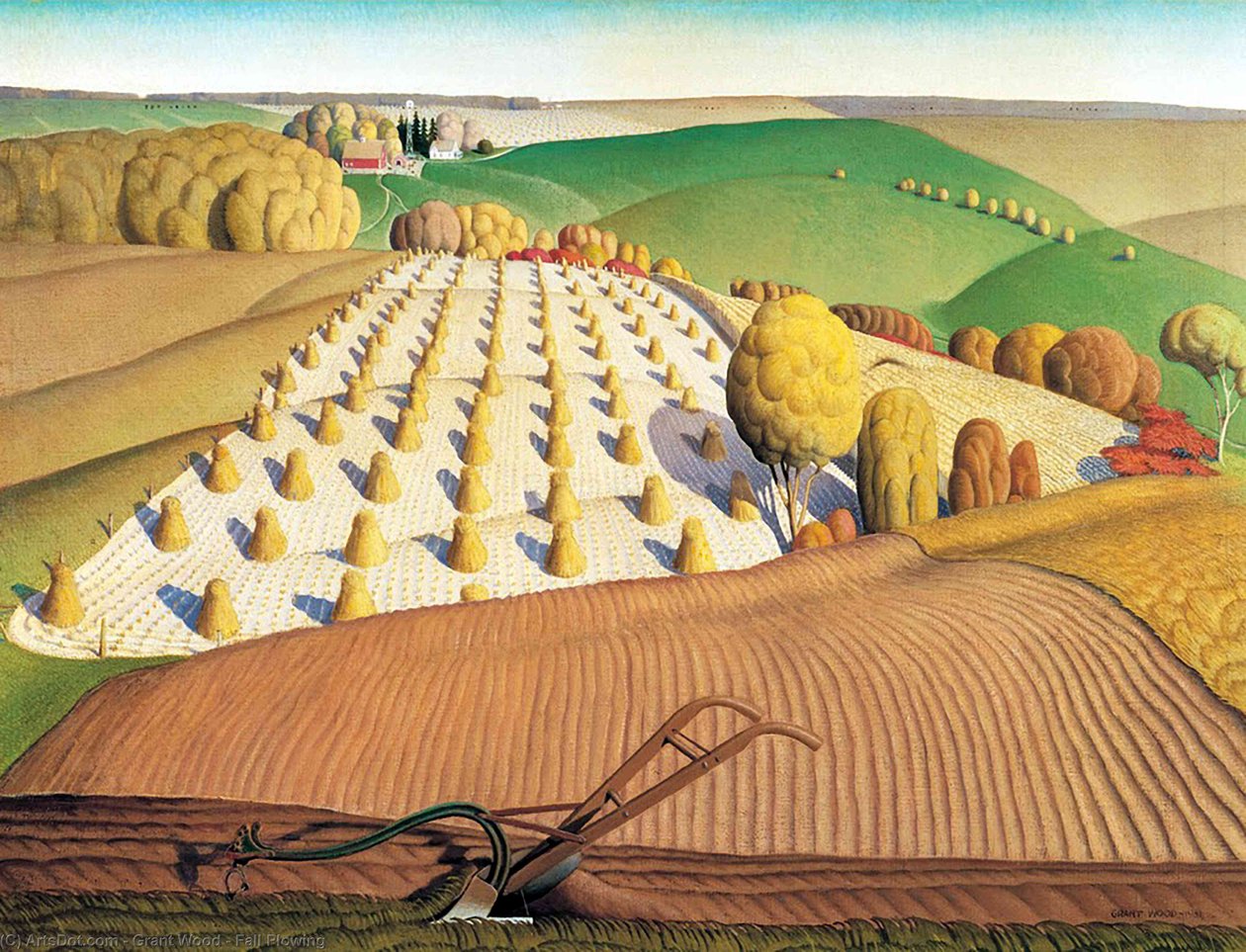 Høstpløying av Grant Wood