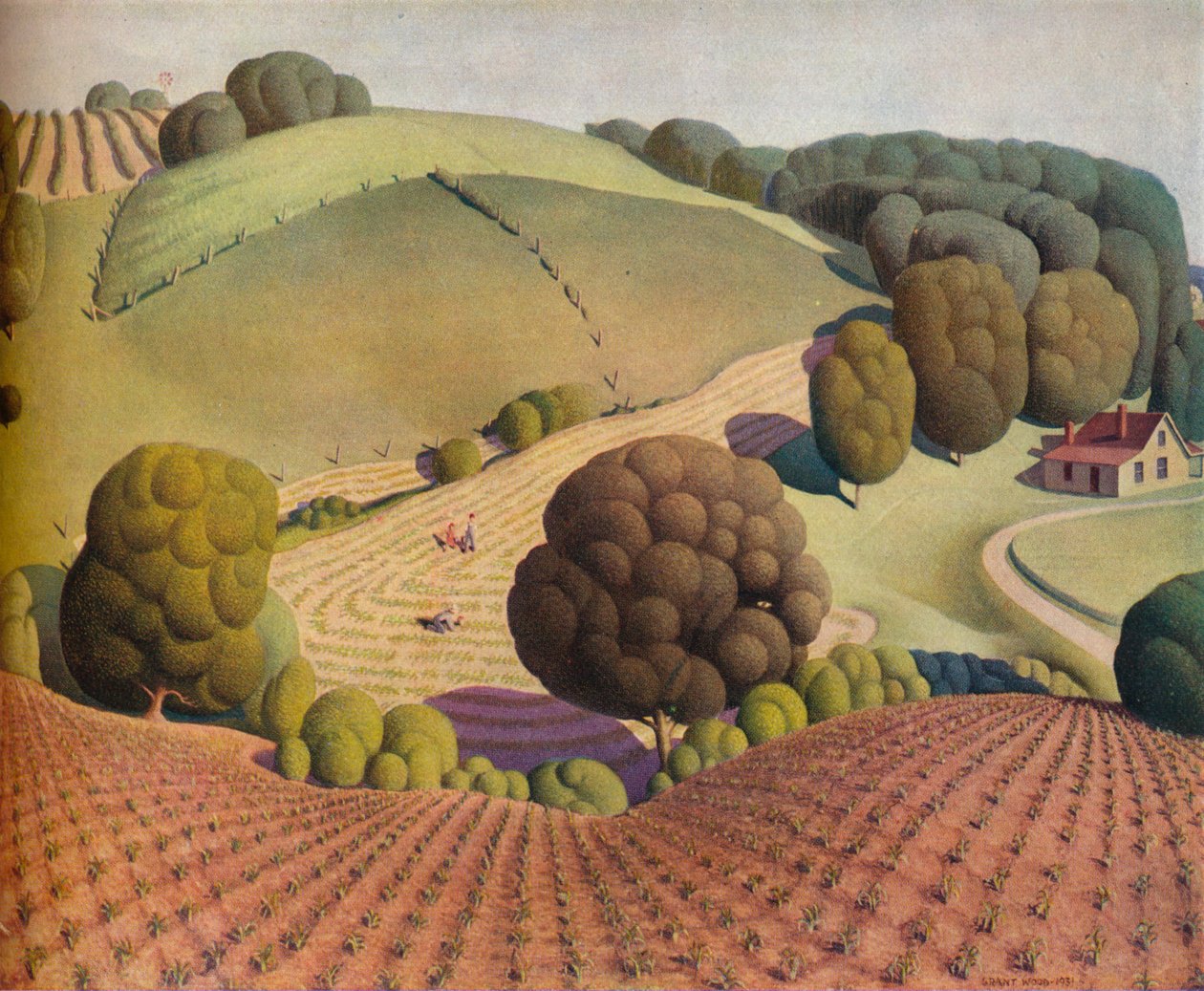 Young Corn, 1931, 1938 av Grant Wood