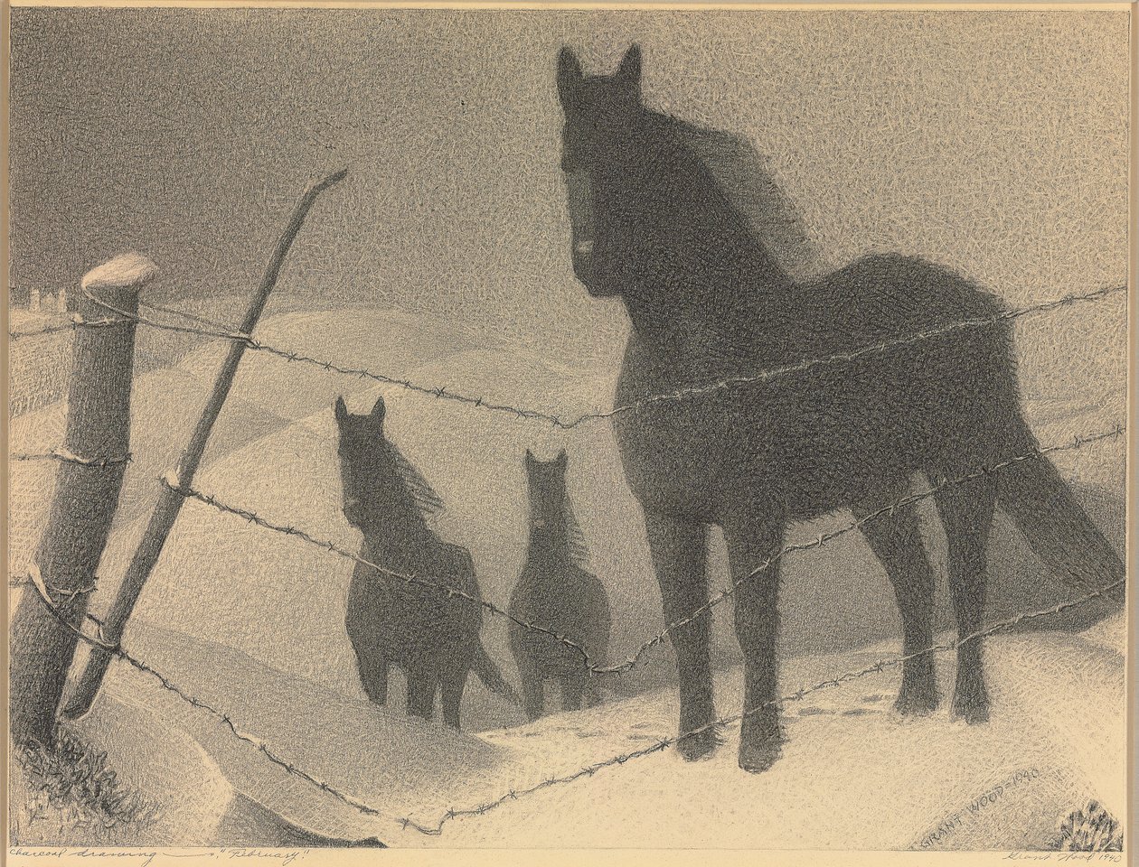 Studie for "februar", 1940 av Grant Wood