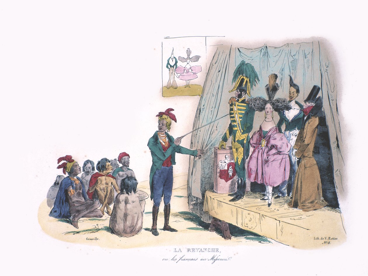 La Revanche, ca. 1830 (håndfarget litho) av Granville