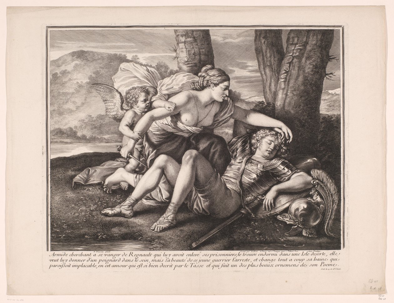 Rinaldo i Armida av Gérard Audran (attributed to)