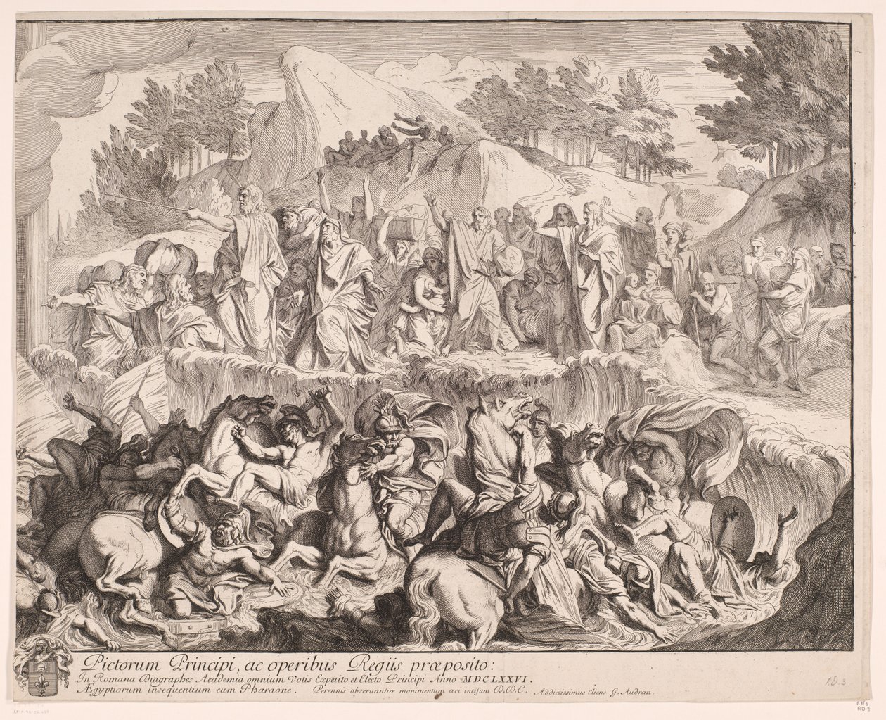 Krysser Rødehavet (høyre del) av Gérard Audran