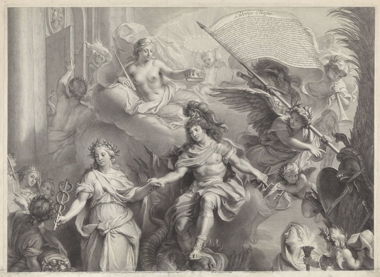 Allegori om makten til Ludvig XIV av Gérard Edelinck