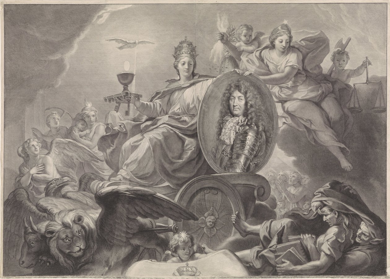 Allegorisk portrett av Louis XIV, konge av Frankrike av Gérard Edelinck