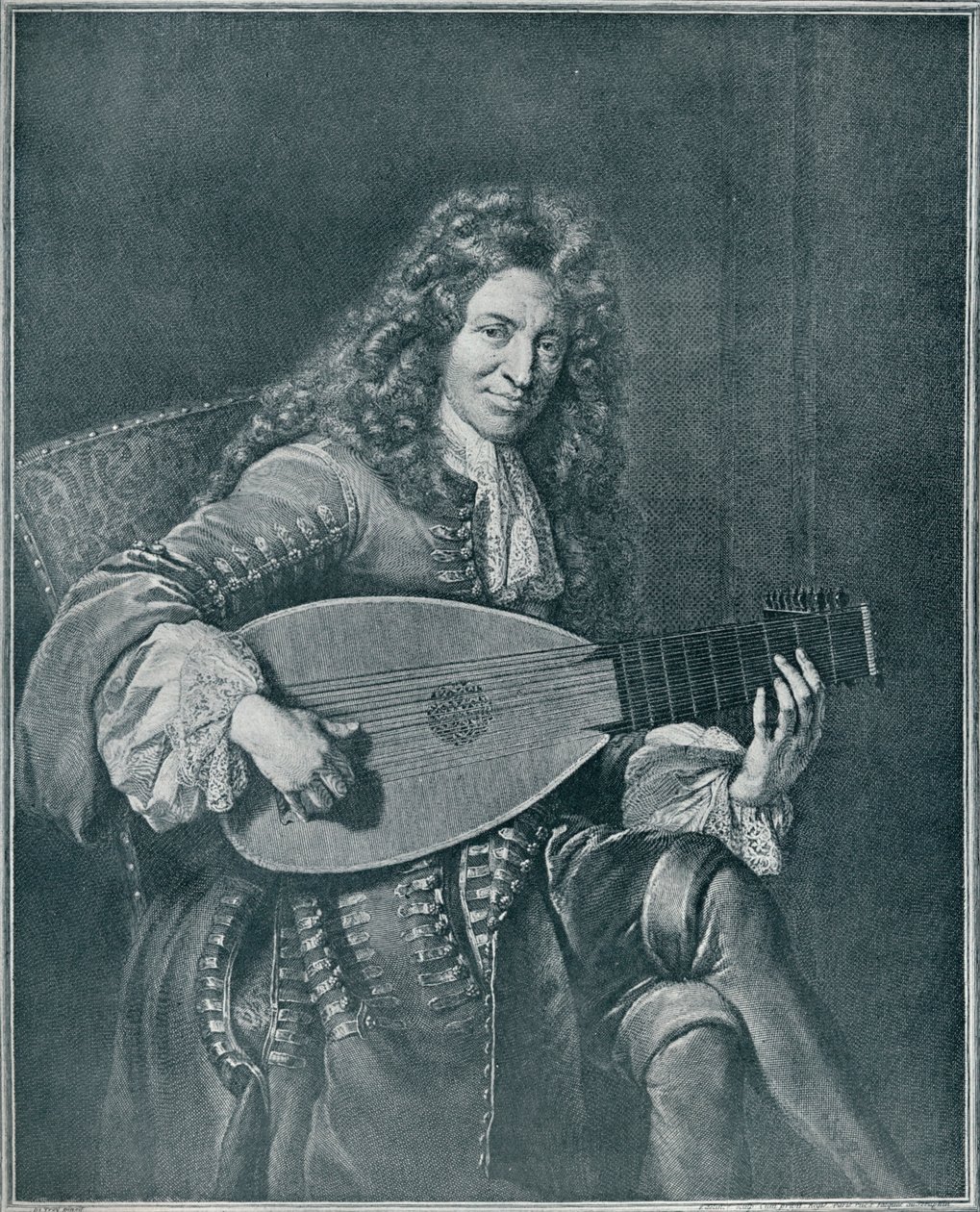Charles Mouton, c1626-1710. Fransk lutenist og luttkomponist, 1909 av Gérard Edelinck