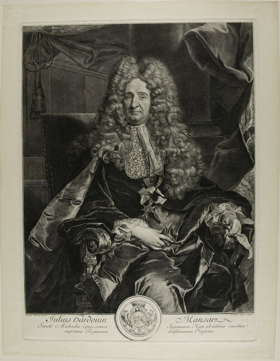 Jules Hardouin-Mansart av Gérard Edelinck