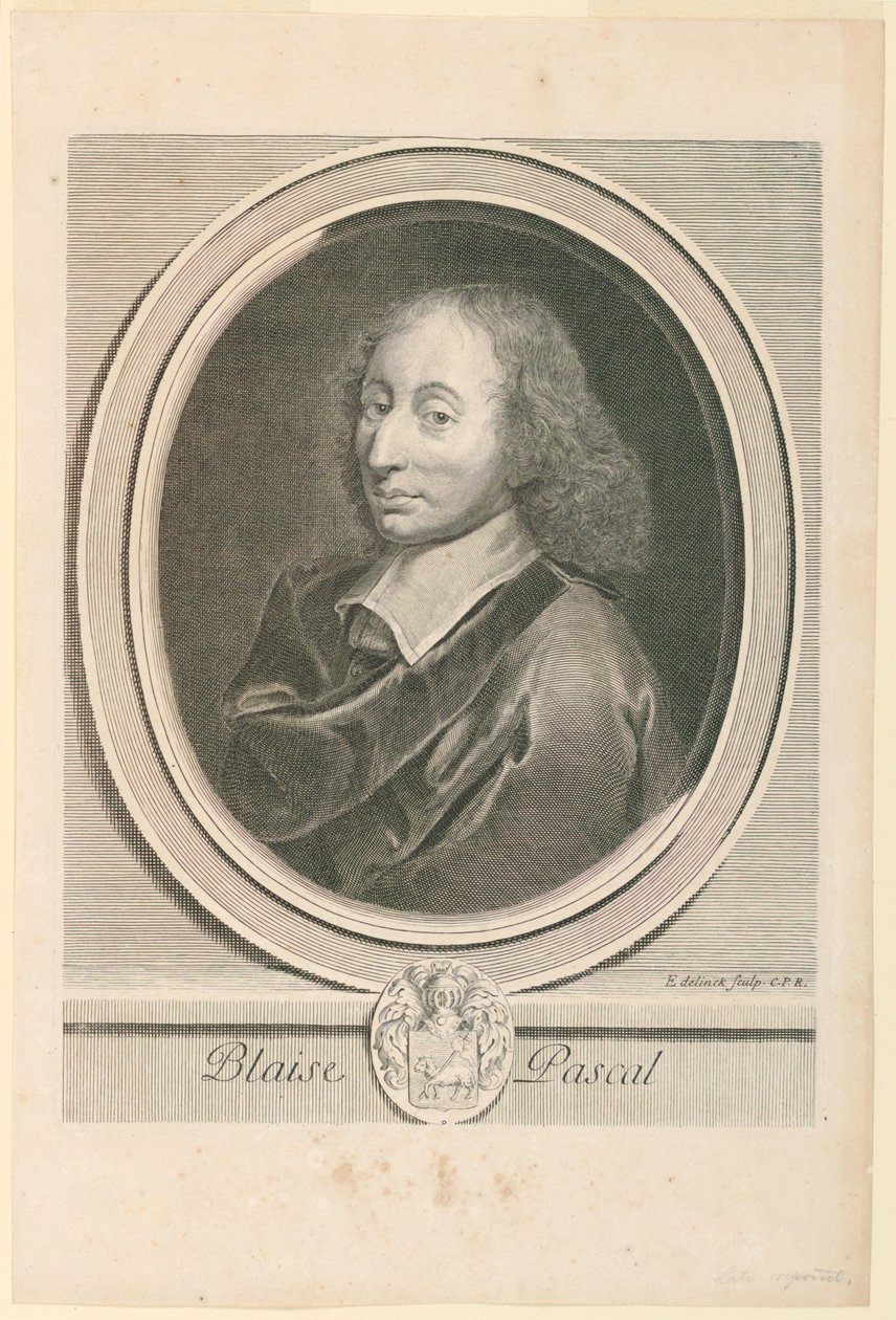 Portrett av Blaise Pascal (1623-1662) av Gérard Edelinck