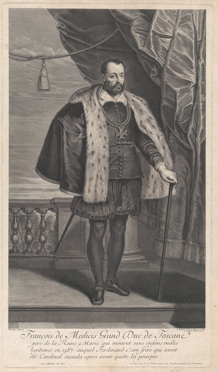 Portrett av Francesco I de' Medici, storhertug av Toscana, ca. 1707 av Gérard Edelinck