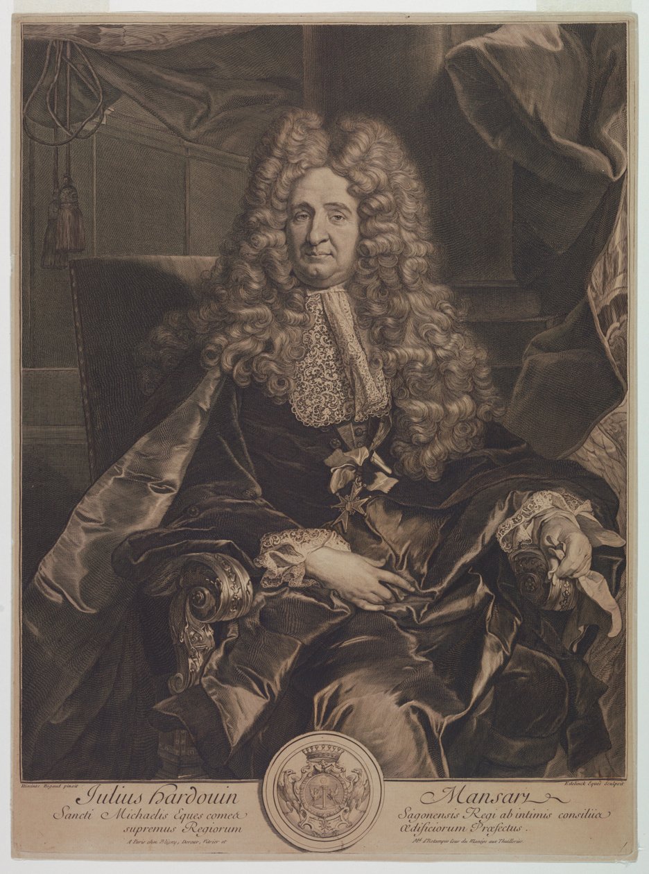 Portrett av Jules-Hardouin Mansart (1646-1708) av Gérard Edelinck