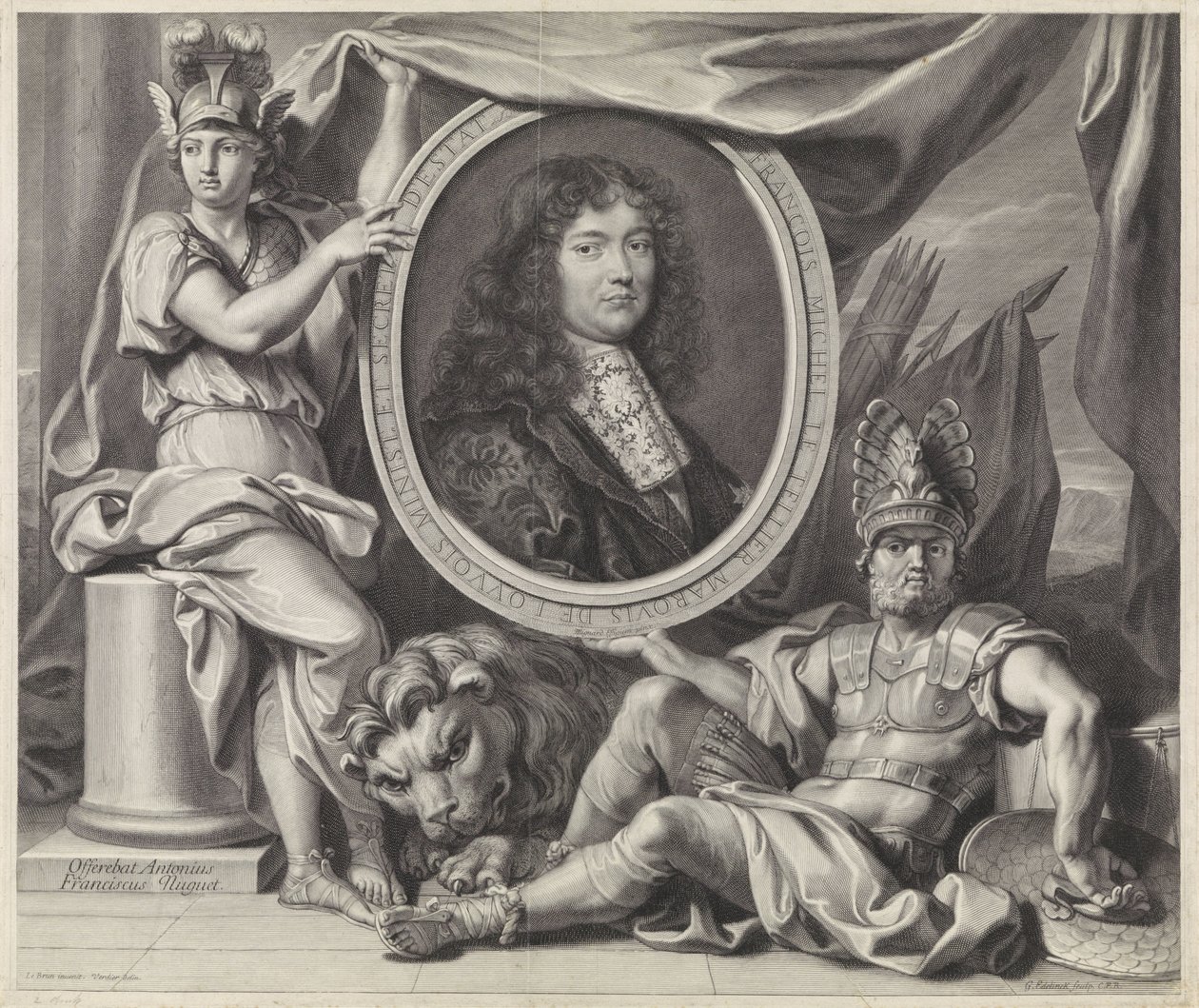 Portrett av François-Michel Le Tellier av Gérard Edelinck