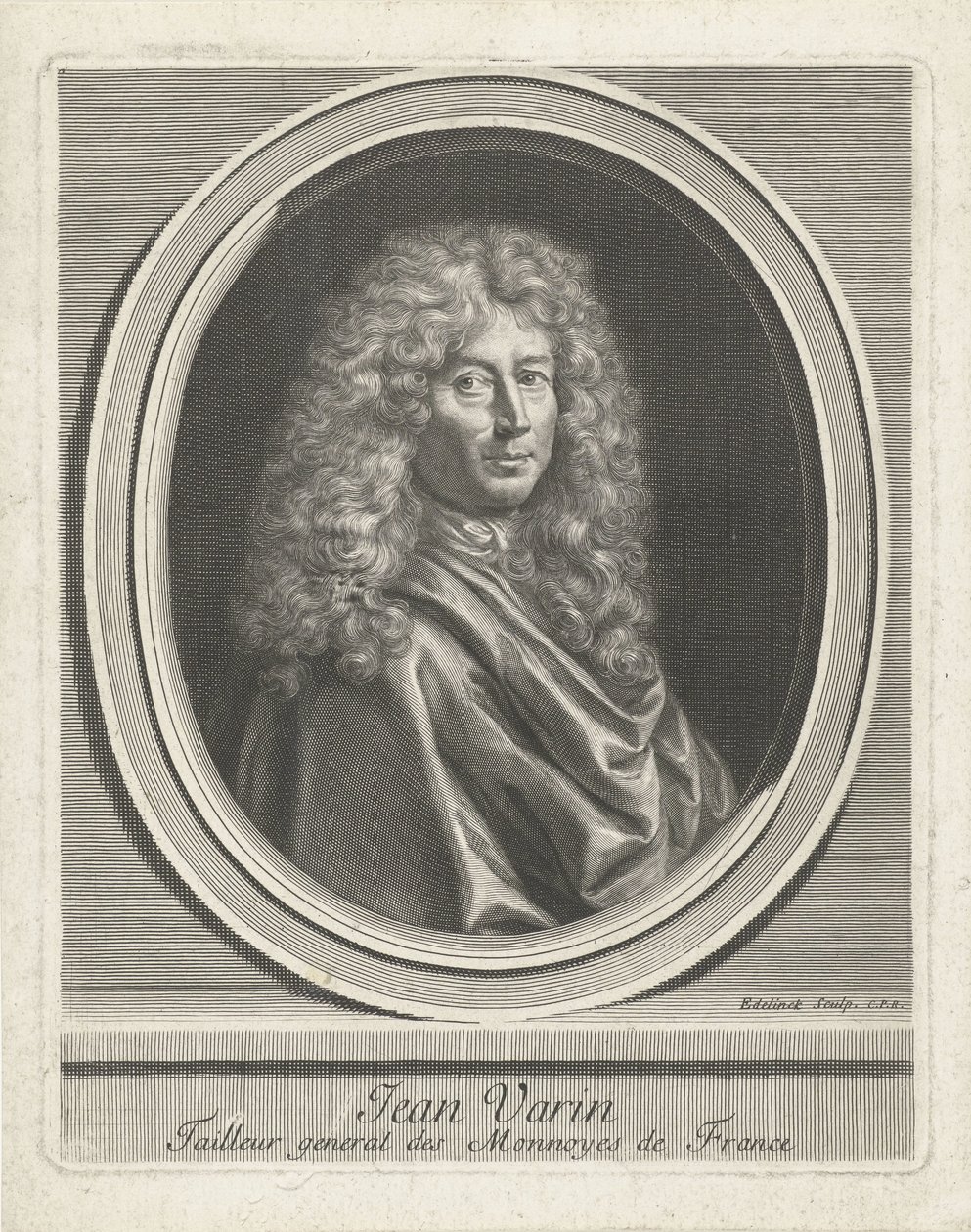 Portrett av Jean Varin av Gérard Edelinck