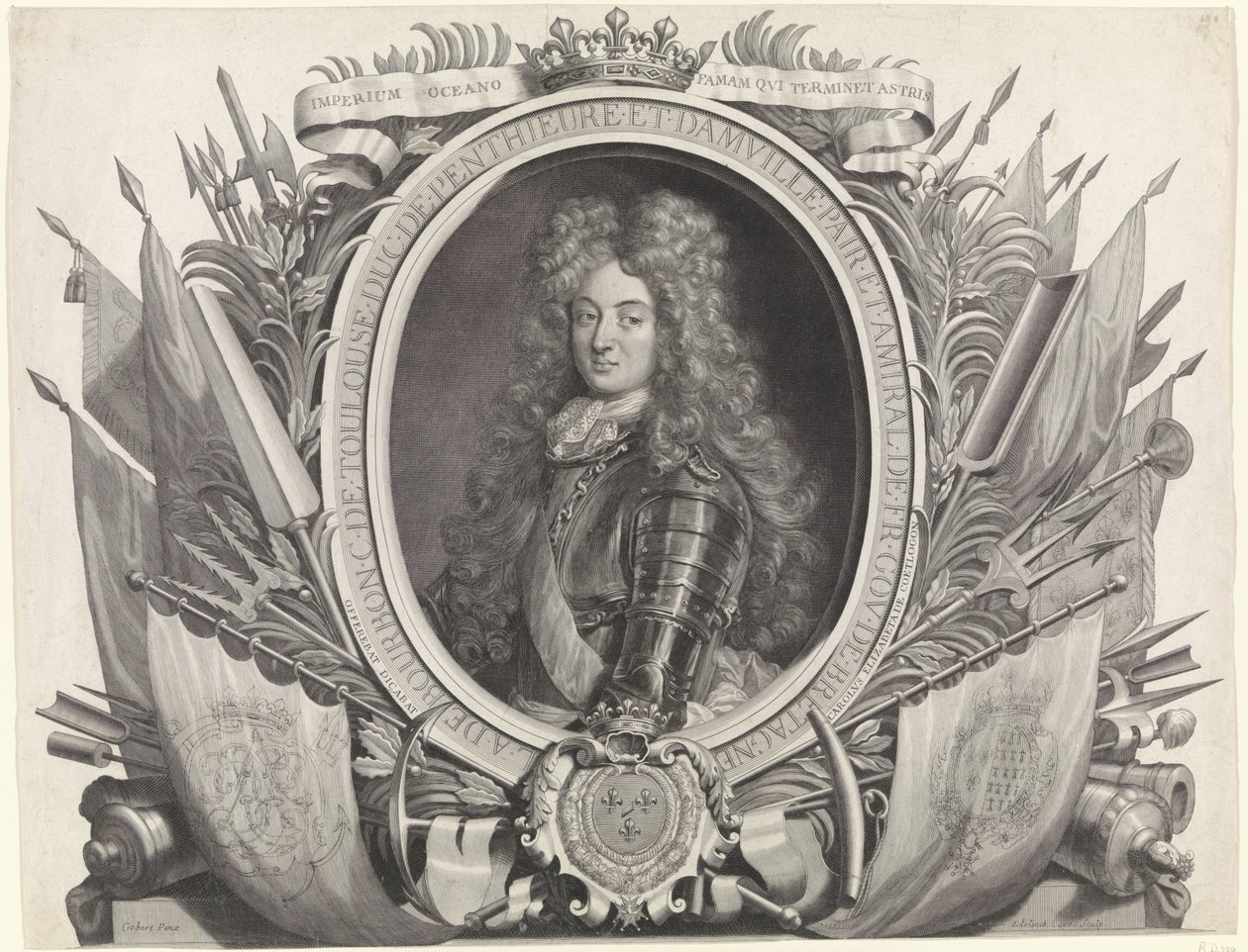 Portrett av Louis Alexander av Bourbon Louis Alexandre de Bourbon, Comte de Toulouse av Gérard Edelinck