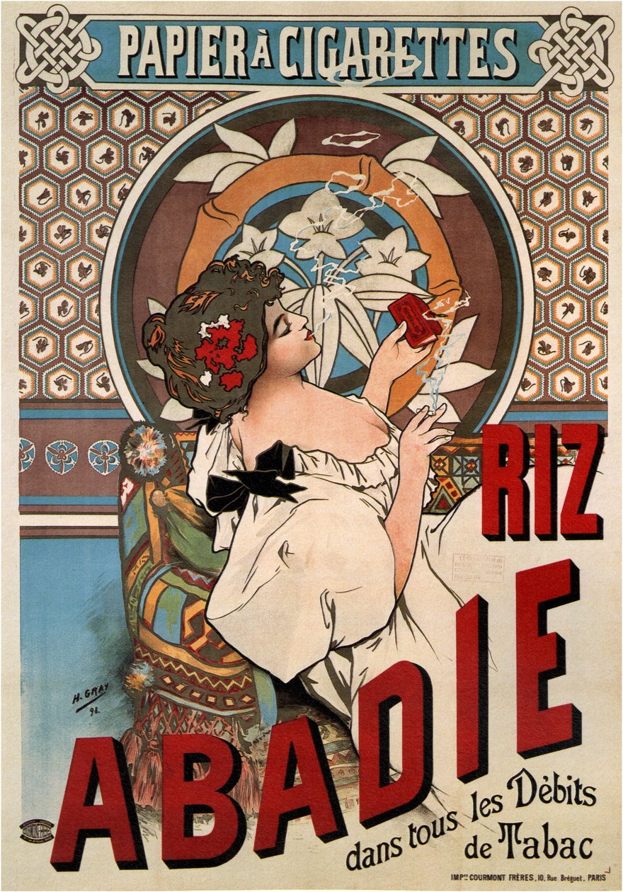 Reklameplakat for silkepapiret Abadie, 1898 av Gray