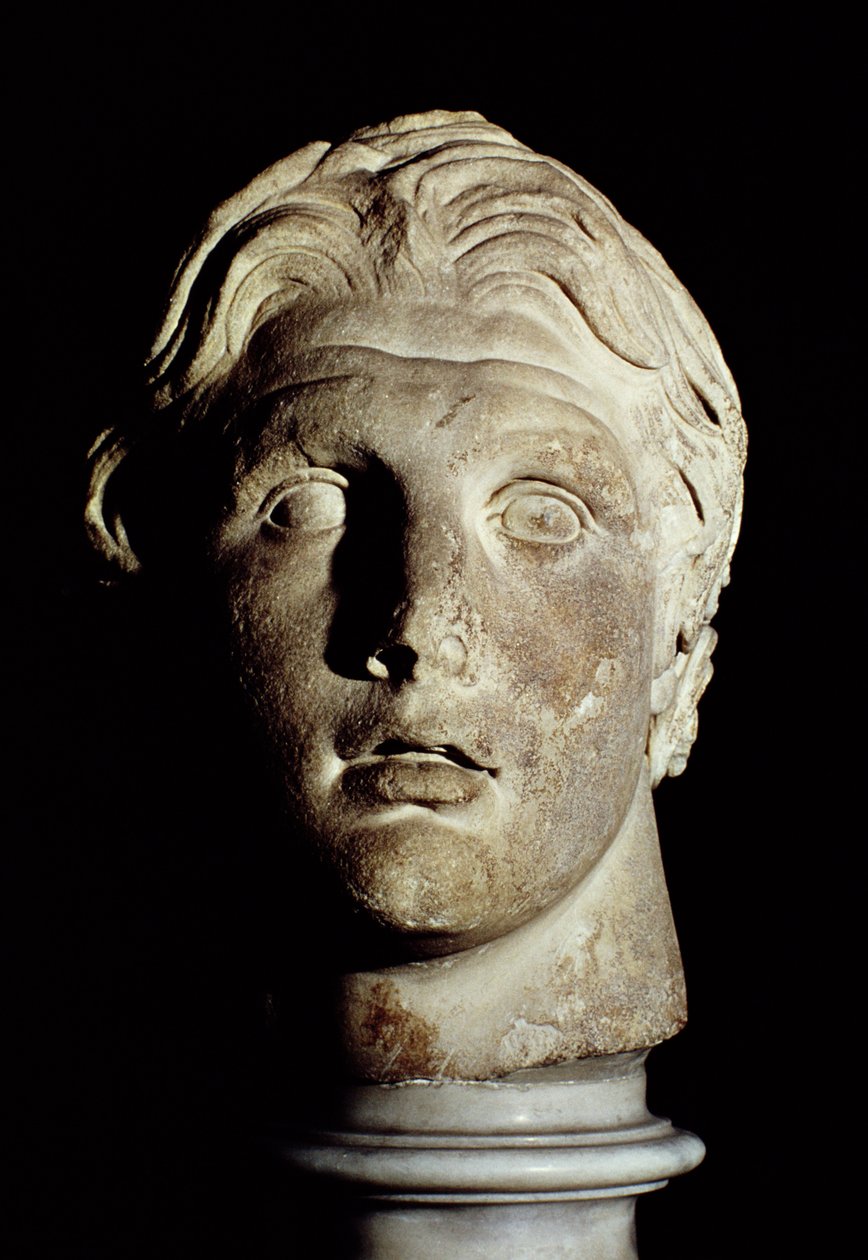 Alexander den store (356-323 f.Kr.), funnet i Pergamum (marmor) av Greek