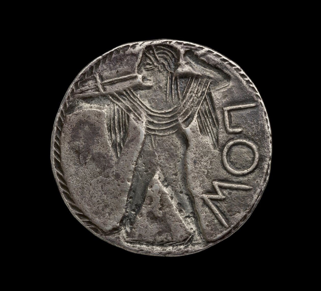Antik gresk incuse sølvmynt fra Posidonia, AD 510-30 (sølv) av Greek