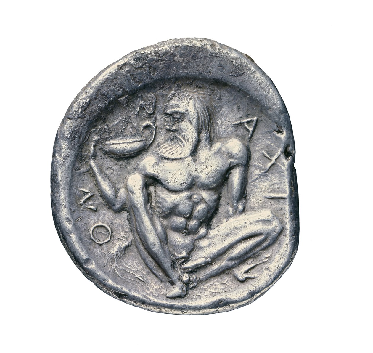 Gammel gresk sølvmynt fra Naxus, 460 f.Kr. (sølv) av Greek