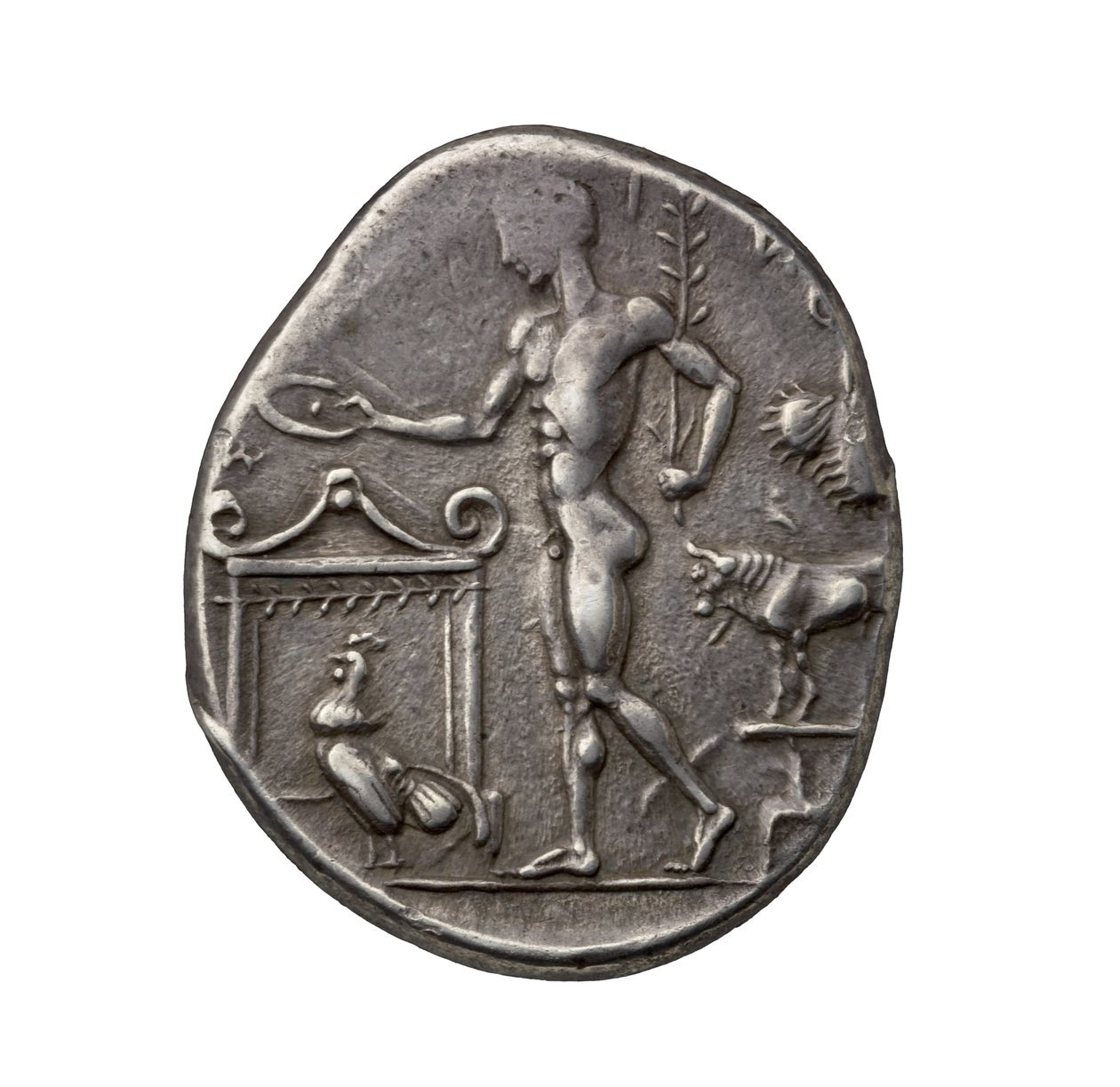 Gammel gresk sølvmynt fra Selinus, 450 f.Kr. (sølv) av Greek