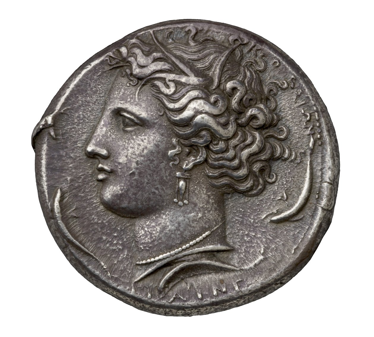 Gammel gresk sølvmynt fra Syracuse, 404-390 f.Kr. (sølv) av Greek