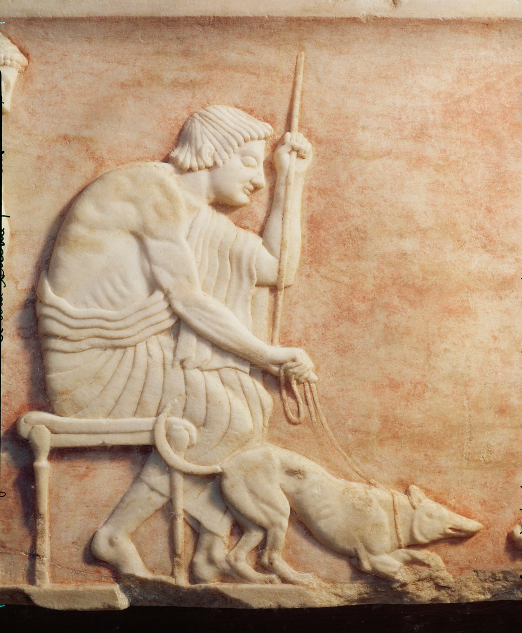 Dyrelokking, relieff fra en statuebase funnet på Dipylon-kirkegården, Athen, ca. 510 f.Kr. marmordetalj fra 60011 av Greek