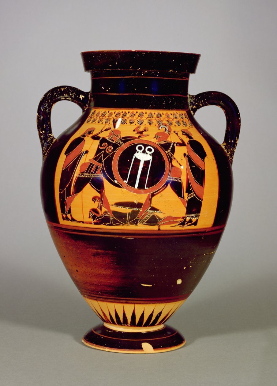 Belly Amphora som viser Priam og Achilles, ca. 550 f.Kr. (keramikk) (se også 288279, 293741 og 307550) av Greek