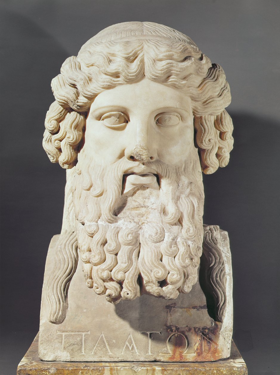 Byste av Platon (ca. 428-c. 348 f.Kr.) av Greek