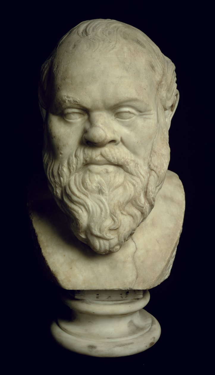 Byste av Sokrates (469–399 f.Kr.) (marmor) (se også 85228) av Greek