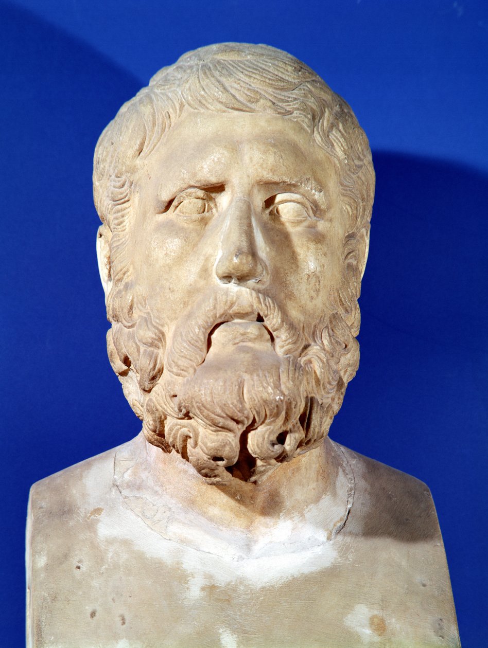 Byste av Zeno av Citium (ca. 335-ca. 264 f.Kr.) av Greek