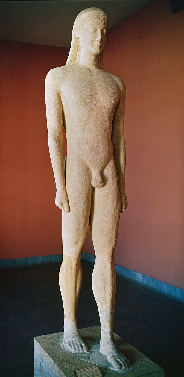 Kykladiske Kouros, fra Milos, ca. 550 f.Kr. (marmor) av Greek