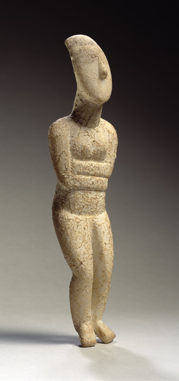 Kykladisk figur, tidlig Spedos, ca. 2700 f.Kr. (marmor) (se også 257632) av Greek