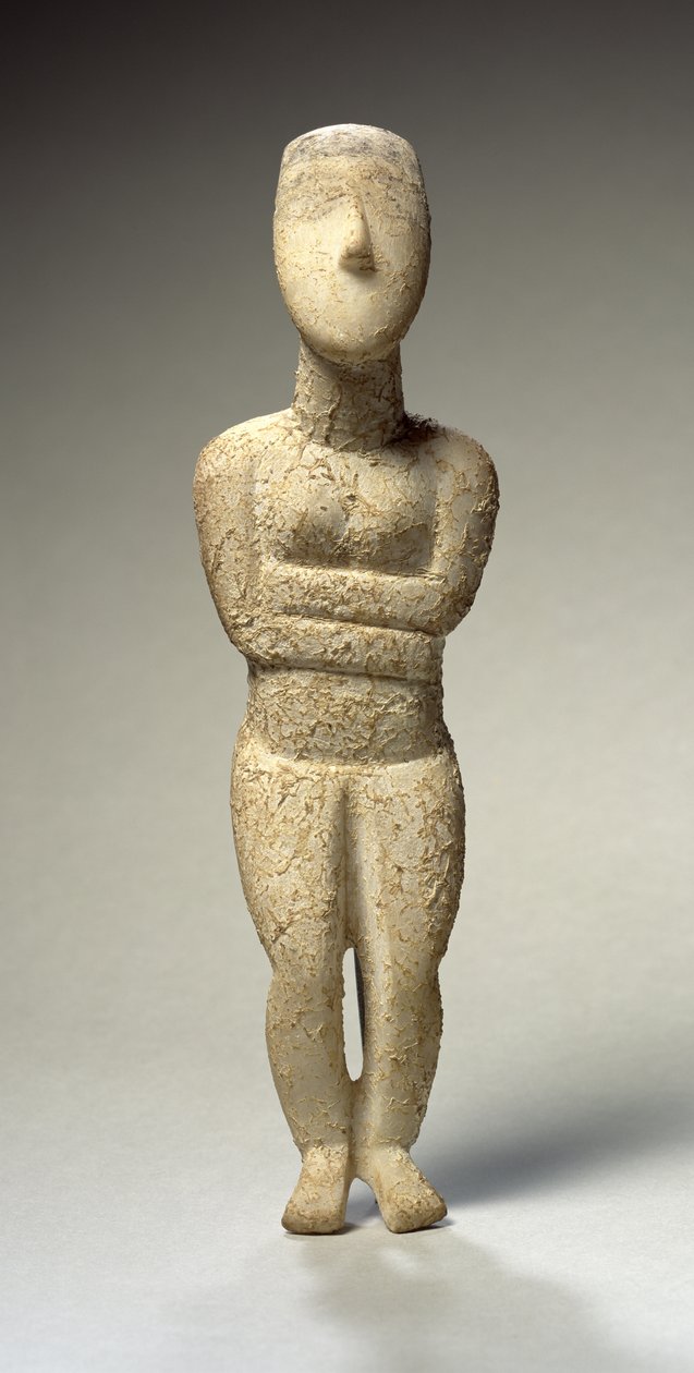Kykladisk figur, tidlig Spedos, ca. 2700 f.Kr. (marmor) (se også 257633) av Greek