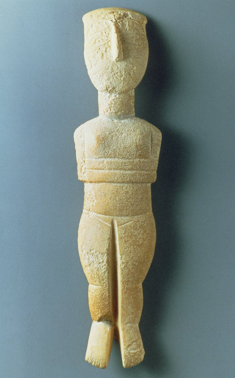 Kvinnefigur, tidlig kykladisk, ca. 2800-2300 f.Kr. (marmor) av Greek