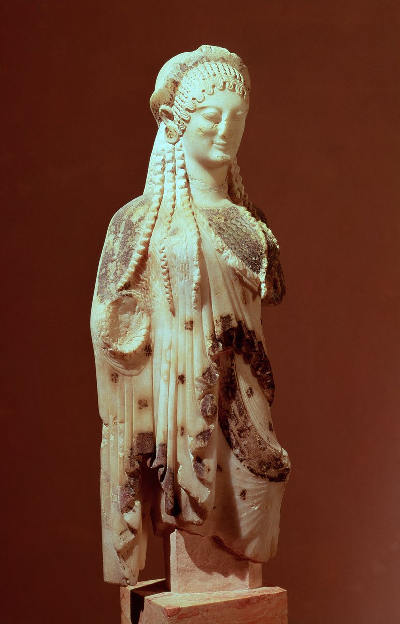 Kore-figur, ca. 510 f.Kr. (marmor) (se også 277233) av Greek