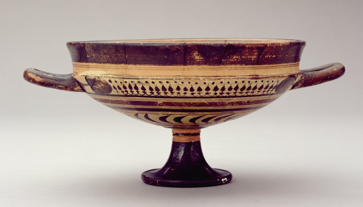 Lakonisk kylix-beger som viser Zeus og Hermes, ca. 550-530 f.Kr. (leire) (se også 288297 og 288978) av Greek