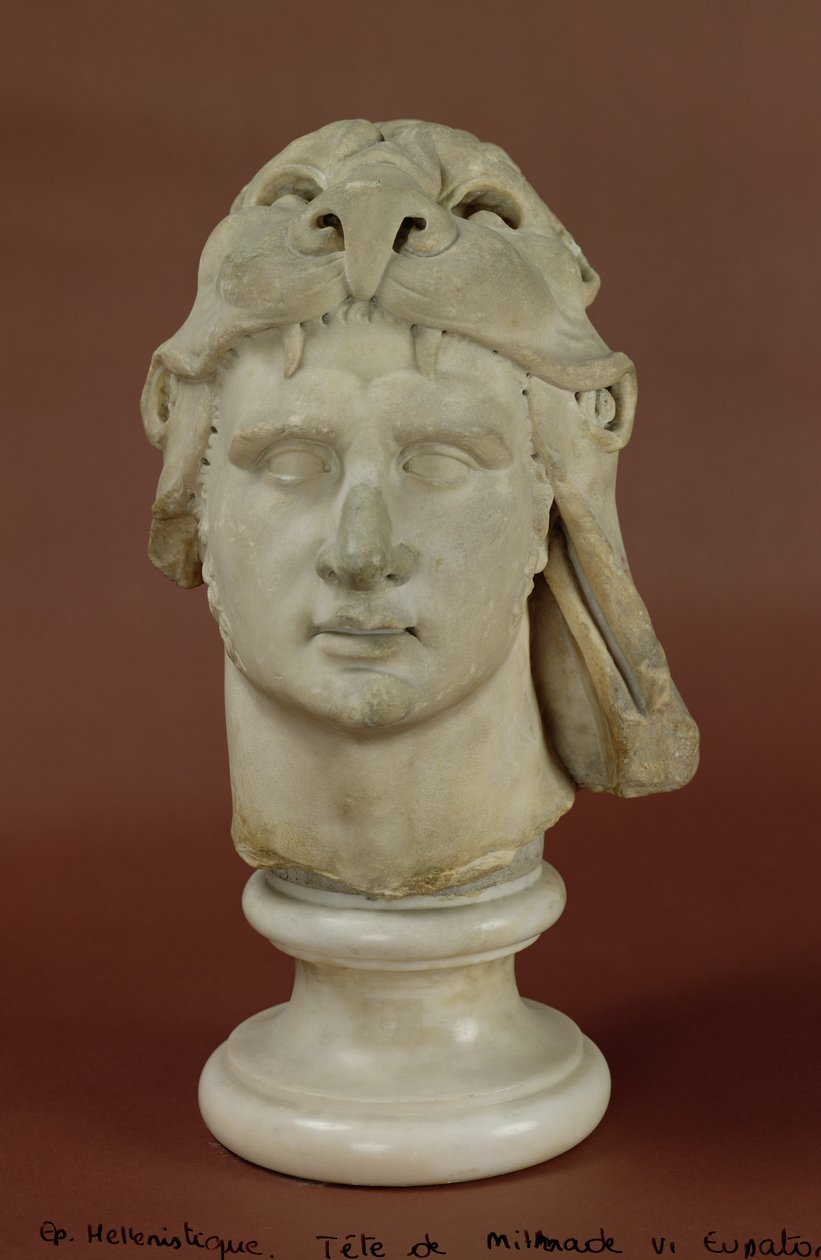 Mithridates VI (132-63 f.Kr.) Eupator, konge av Pontus (marmor) (se også 177442) av Greek
