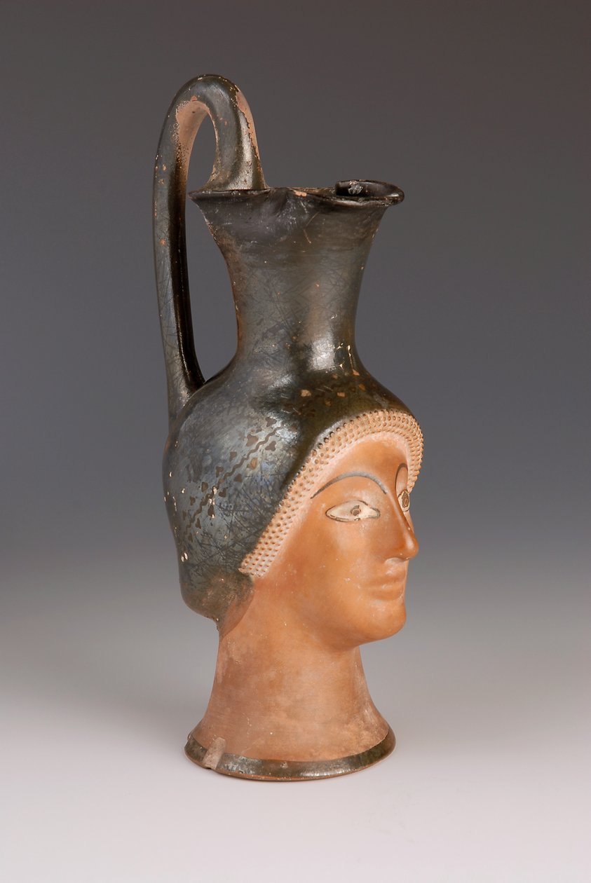 Oenochoe i form av et kvinnelig hode (terrakotta) av Greek