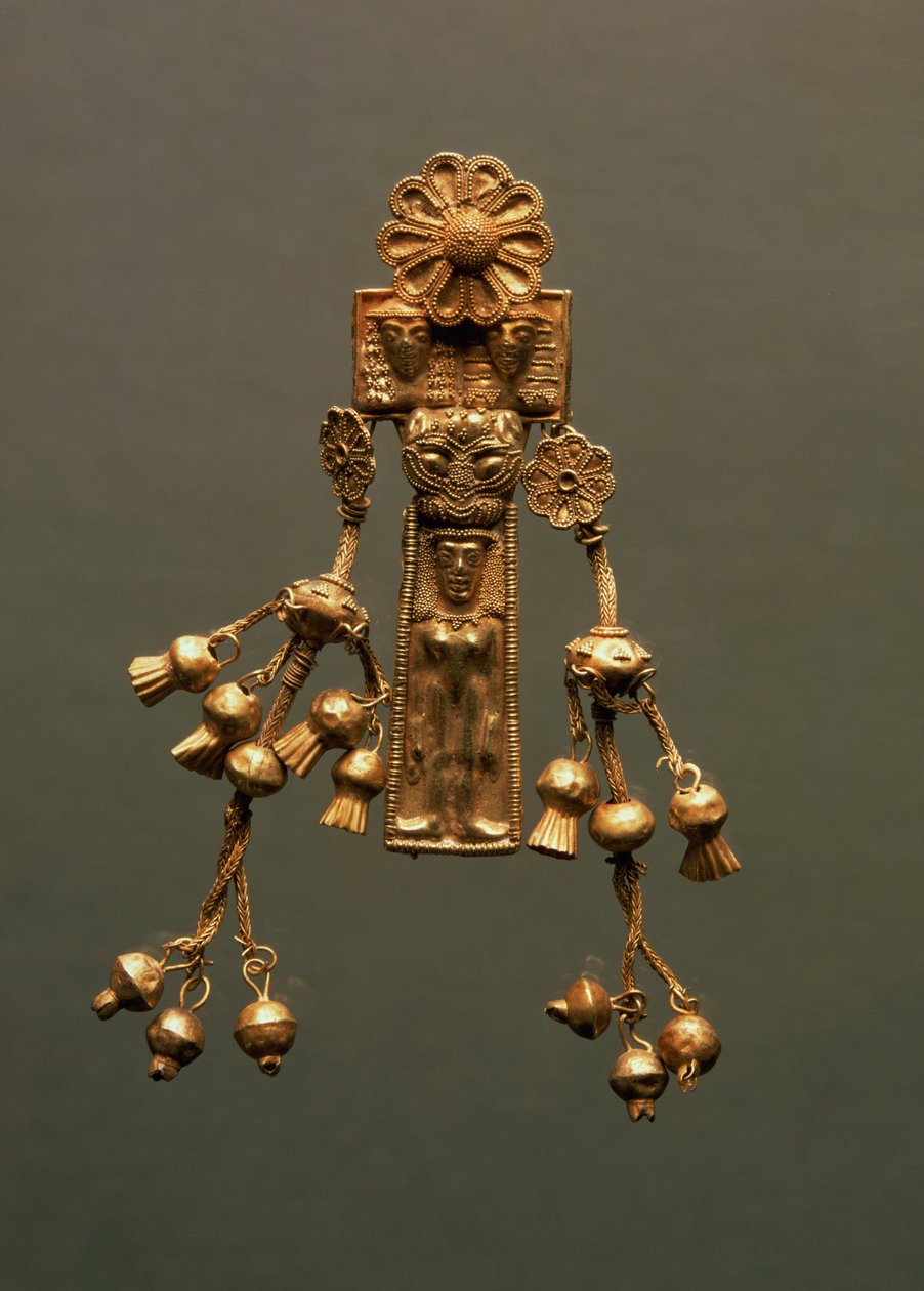 Anheng, fra Camiros nekropolis, ca. 630-620 f.Kr. (elektrum) av Greek