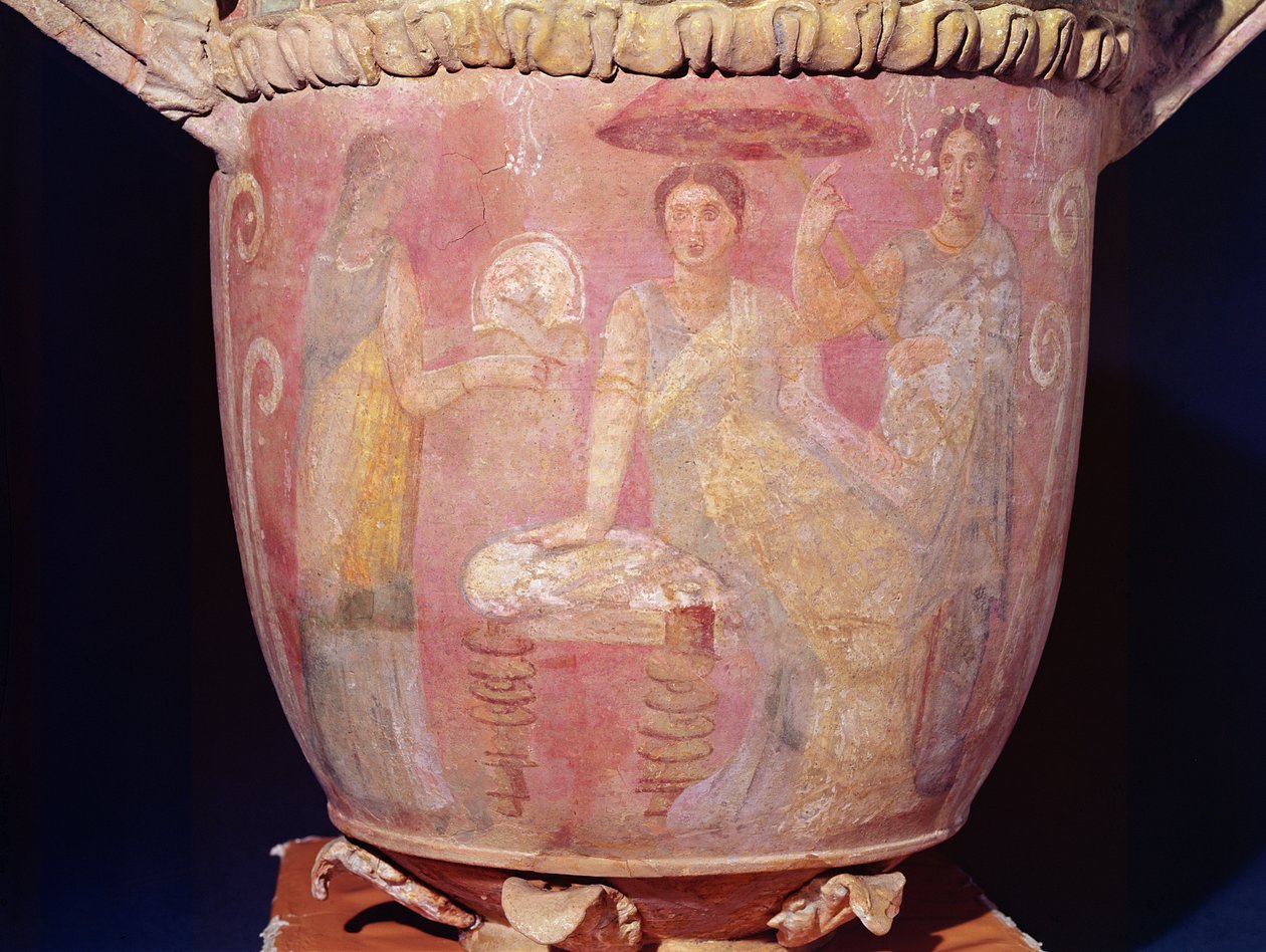 Potte med en scene av kvinner som bader (terrakotta) (se også 349753) av Greek