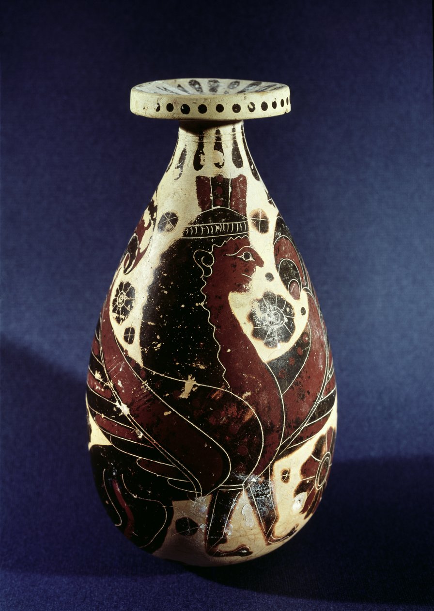 Vase i proto-korintisk stil med en sfinks (keramikk) av Greek