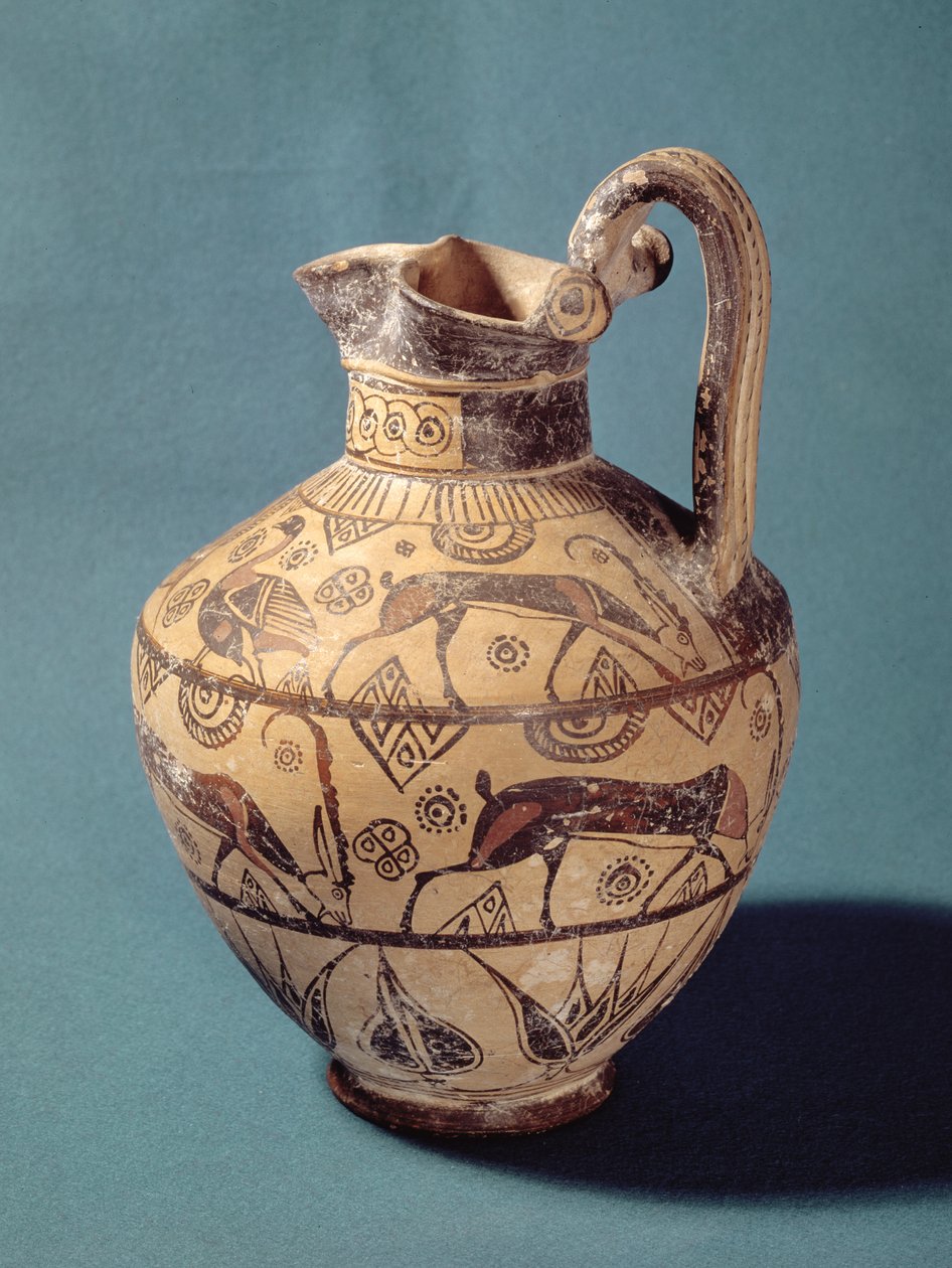 oinochoe i rhodisk stil (keramikk) av Greek