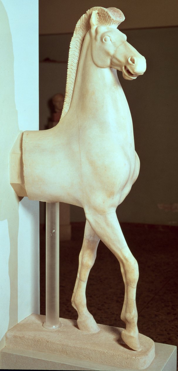 Skulptur av en hest, ca. 500 f.Kr. (marmor) av Greek