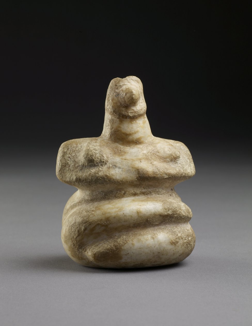 Sittende figur fra Patissia, kykladisk, ca. 3000-2000 (marmor) av Greek