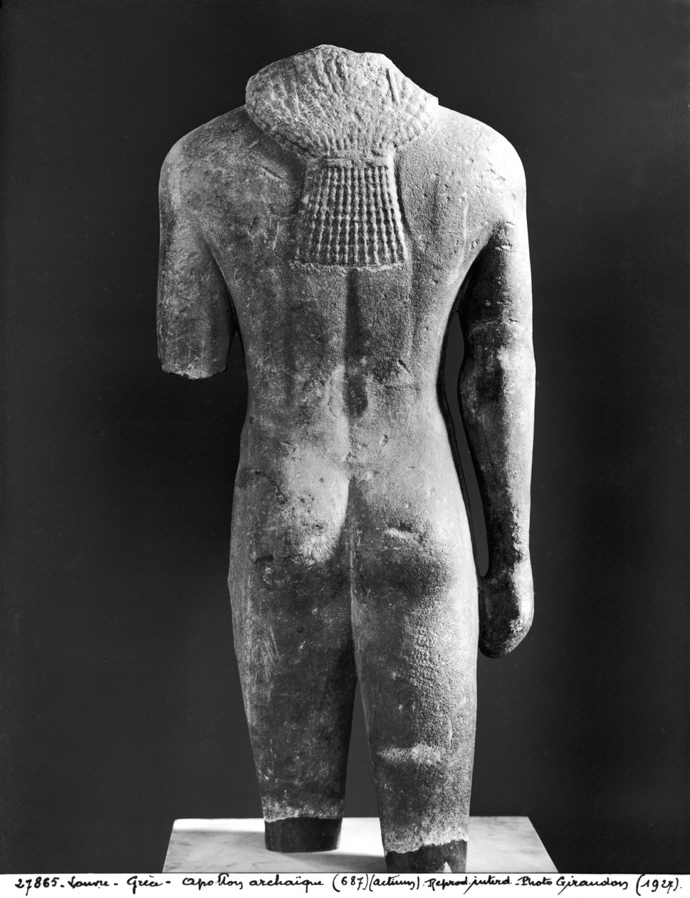 Torso av en kouros, fra Actium, ca. 550 f.Kr. (marmor) (se også 24997) av Greek