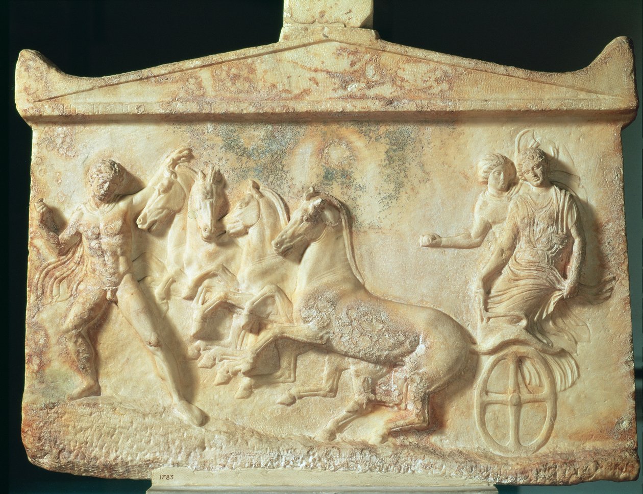 Votivrelieff som viser Echelos og Basile, ca. 400 f.Kr. (marmor) av Greek