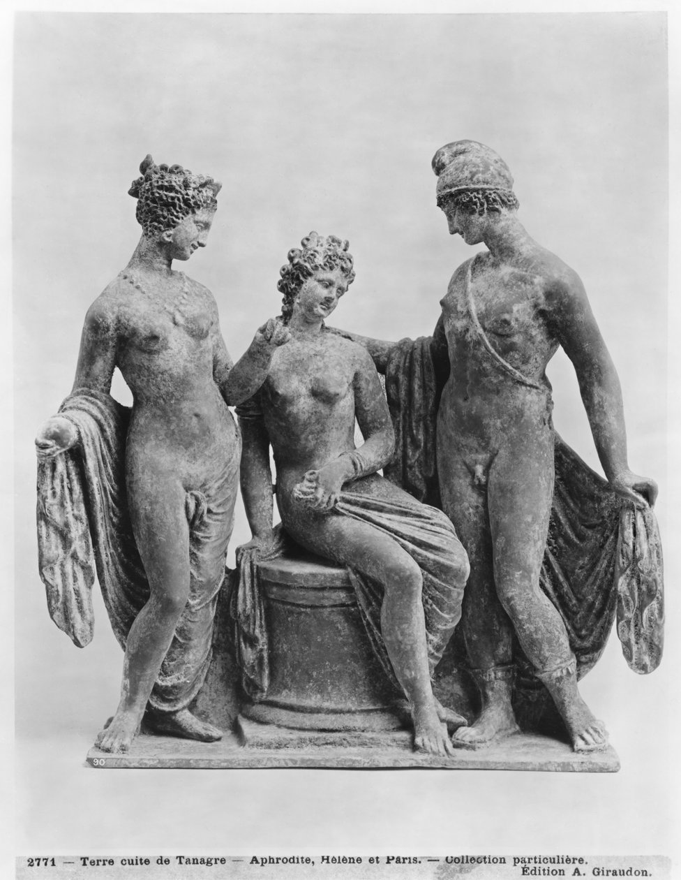 Afrodite, Helen og Paris, fra Tanagra (terrakotta) av Greek School