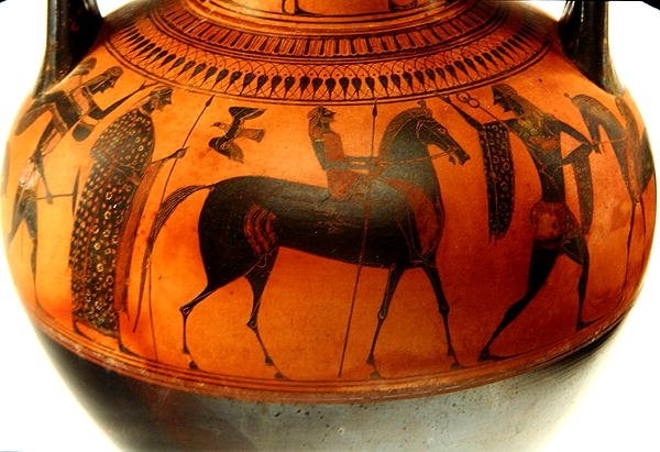 Amfora som skildrer historien om Thesevs og Minotauren, ca. 540 f.Kr. (leire) (se også 288292 og 288294) av Greek