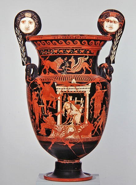 Apuliansk voluttkrater med røde figurer, ca. 375–350 f.Kr. (keramikk) av Greek