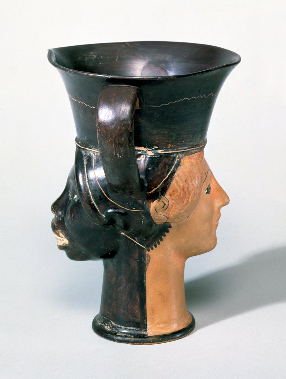 Attic Janiform Kantharos Cup, ca. 470 f.Kr. (keramikk) av Greek