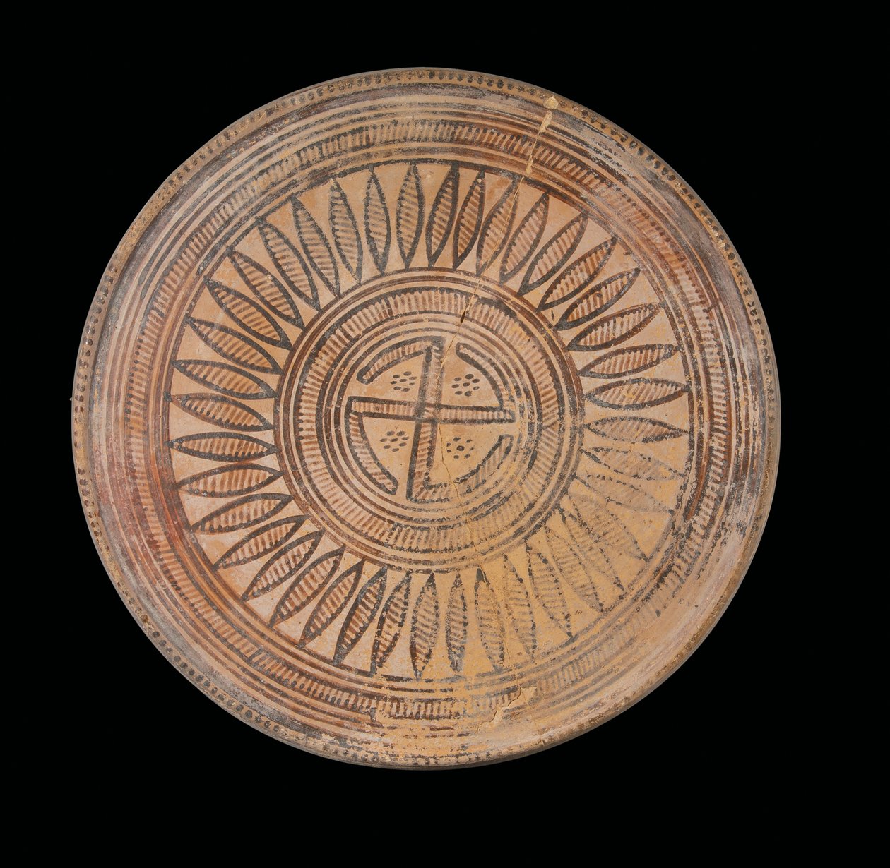Attic pyxis, sen geometrisk periode, ca. 3. kvartal av det 8. århundre f.Kr av Greek